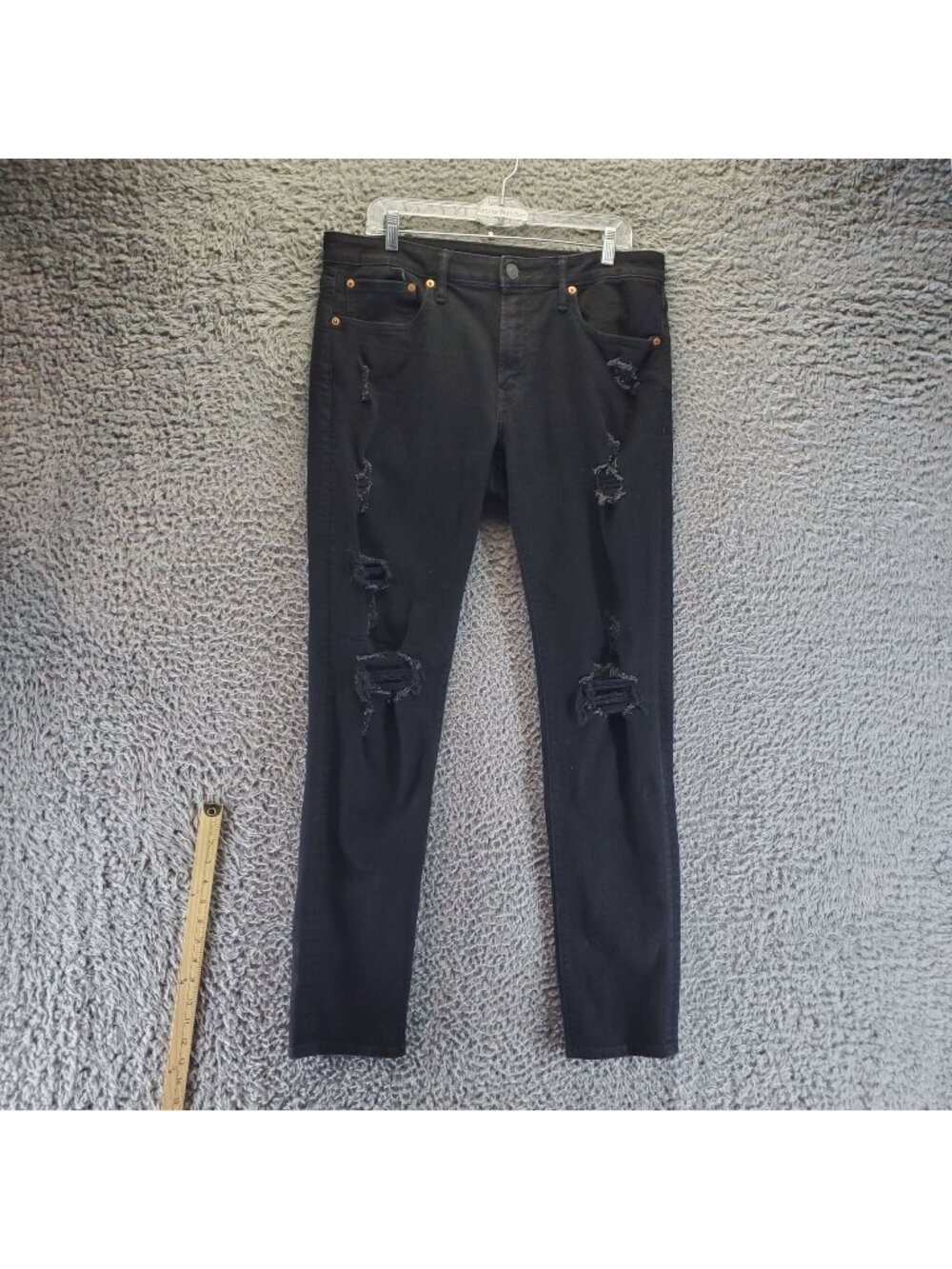 American Eagle Outfitters Jeans Mens 34x34 Black Athletic Skinny Denim *Read*